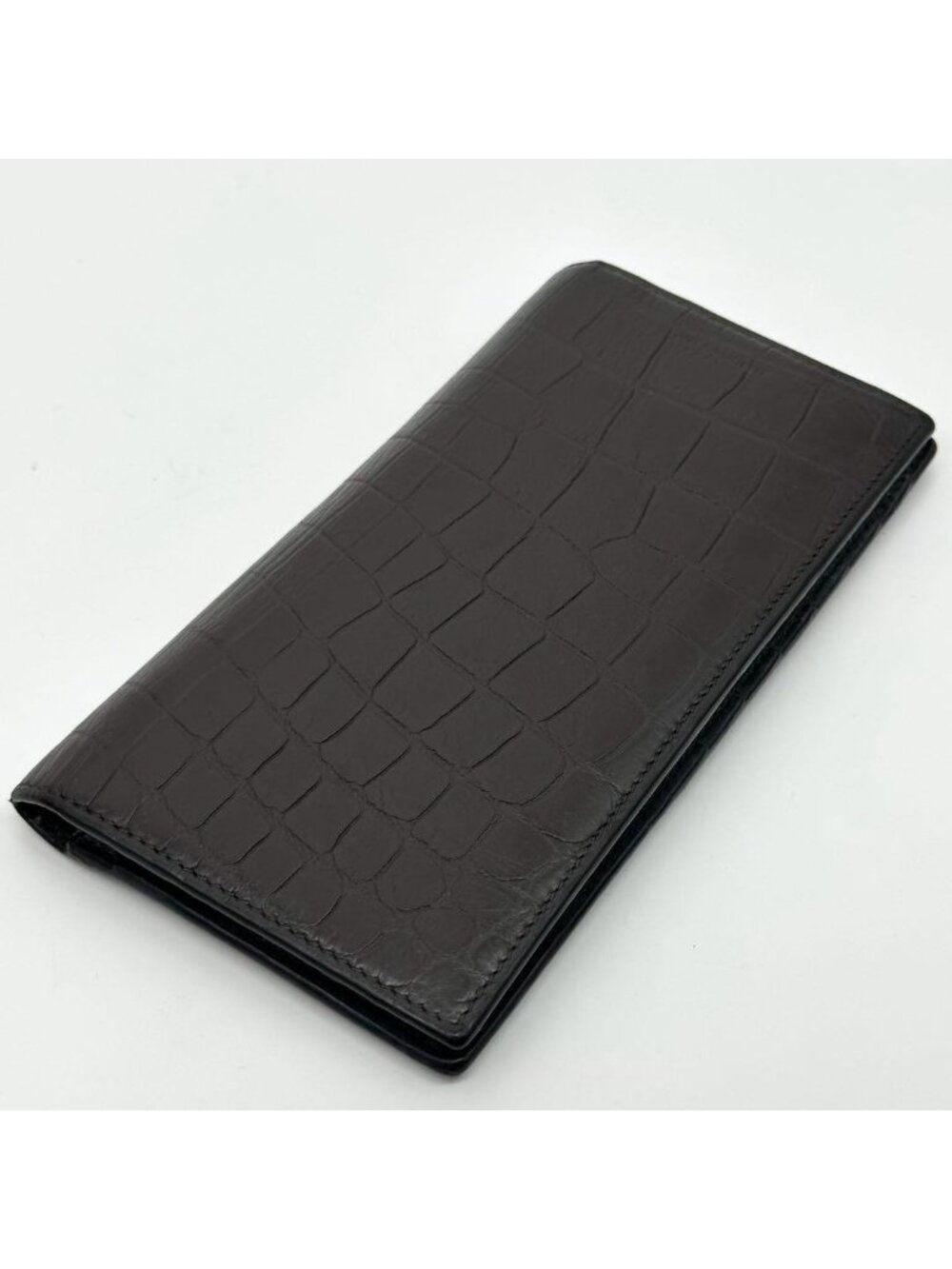 Saint Laurent Croco Bifold Wallet Leather Brown - Picture 4 of 15